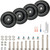 Luggage Suitcase Wheels Replacement Kit, 4 Pieces 1.5 inch/38mm TPE Bearing Wheels, Smooth Inline Caster and Spinner Roller for Suitcase, Trolley Bag