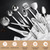 304 Stainless Steel Kitchen Utensils Set, 10 Pcs Stainless Steel Cooking Utensils Set, Heat Resistant Metal Kitchen Tools Spatulas Set, Spatulas, Spoons, Ladle, Meat Fork and Skimmer