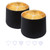 Gugxiom Lamp Shades Set of 2, 12" × 10" × 8", Linen Drum Lamp Shades for Floor Lamps, Table Lamps, with E27 to E26/E14/0.433" socket Adapters (Black Gold)