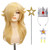 FOVER 6PCS Blonde Princess Wig for Girls Kids Costume Halloween FE052