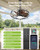 Yeeke 20" Outdoor Ceiling Fan with Light for Patio, IP65 Weatherproof