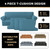 PrinceDeco T Cushion Sofa Slipcover 4 Pieces Sofa Covers for Couch, Soft Couch Cover Slip Covers with 3 Individual T Cushion Shape Seat Covers Width Up to 88 Inch, Washable, Storm Blue