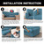 PrinceDeco T Cushion Sofa Slipcover 4 Pieces Sofa Covers for Couch, Soft Couch Cover Slip Covers with 3 Individual T Cushion Shape Seat Covers Width Up to 88 Inch, Washable, Storm Blue