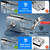 Ranbo No-Drill Double Glass Door Lock with Key for Swing Door, Four-Bolt