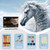 Horse Racing Game with Cards and Dice Horse Race Board Game Thickened Solid Wood Finish Line with 11 Metal Horses with 2 Sets of Dice,2 Boxes of Cards and 100 Poker Chips for Parties Gambling