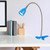 Newhouse Lighting NHCLP-LED-BLU Blue Metal Flexible Clamp-Style LED Goose Neck Desk Lamp in 3000K Warm White Color Temperature with Power Adapter and 6 ft. Power Cord