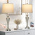Ruzectt 30" Table Lamps Set of 2, 3-Way Dimmable Touch Bedside Lamp with USB A+C Ports and AC Outlet, Tall Living Room Lamps for Side Table, Modern Brushed Nickel Bedroom Lamp for Nightstand, Silver