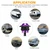 KEING 10 Pack Sealed Waterproof Mini Round 3/4 Inch Purple LED Marker Lights Signal Light 12V for Trailer Truck Bus Pickup Van ATV RV Lorry Caravan, 5 Years Warranty