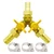 Metaland Brass 3 Way Shut-Off Valve, 5/16" Hose Barb Y Shaped Ball Valve