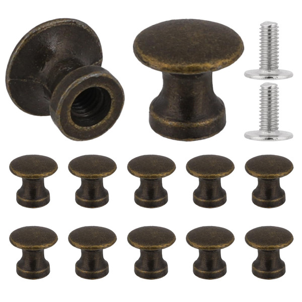 KALIONE 12 Pcs 1/2 Inch Mini Drawer Pulls, Handles for Jewelry Box, Small Cabinet Knobs for Gift Case, Antique Box Pulls (Vintage)