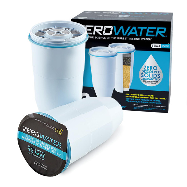 ZeroWater Official Replacement Water Filter Removes PFOA/PFOS 2-Pack​