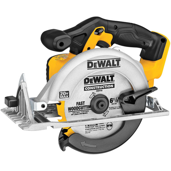 DEWALT 20V MAX Circular Saw, Cordless Sidewinder Style Portable, 6-1/2-Inch Blade, 5150 RPM, 0-50 Degree Bevel Capability, Battery Not Included (DCS391B)