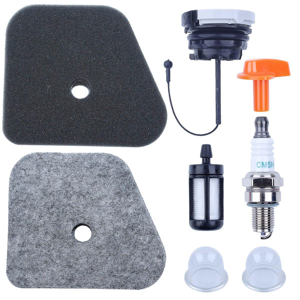 Hyceker FS90 Air Filter Tune Up Kit For Stihl FS90R FS110R FS130R FS100RX String Trimmers FC90 FC95 FC100 FC110 Edgers HL90 HL95 HL100 KM90 KM130 Weedeater Maintenance Parts with Gas Cap 4180 120 1800