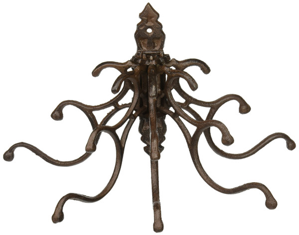 Victorian Folding Coat Hat Rack 5 Prong Swivel Hook