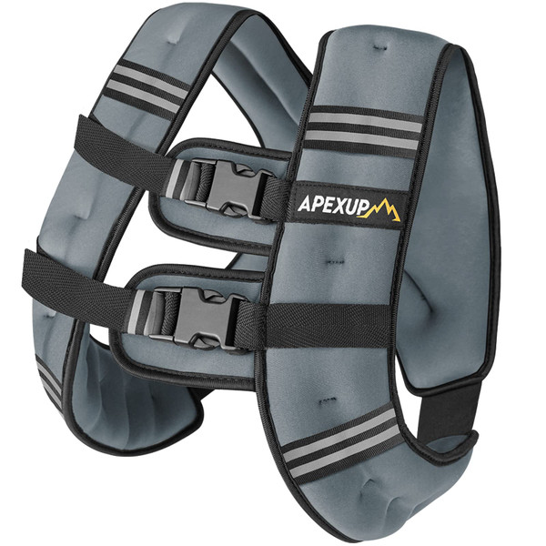 APEXUP 20lbs Weighted Vest Men Women, Weight Vest for Women Workout Equipment for Strength Training Running (Grey)