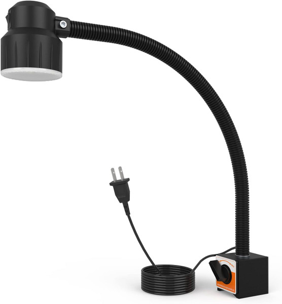 Magnetic Light, 35LEDs,1200 Lumen 120v Flexible Gooseneck Work Light with Adjustable Magnetic Base for Lathe CNC Milling Drill Press Sewing Machine Industrial Lighting, 12W
