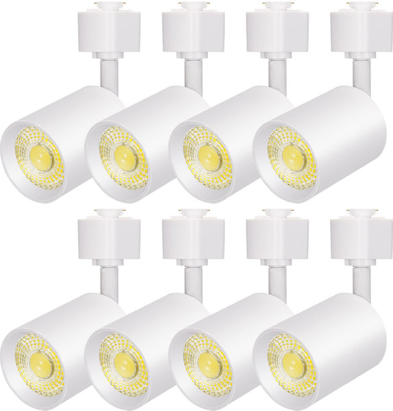 VANoopee 8 Pack J Type Track Lighting Heads 10W Dimmable LED Track Light Heads for Juno Track Light Replacement Fixtures Bright 3000K Warm White Ceiling Spotlight, Flicker Free CRI90+ 24° 800lm White
