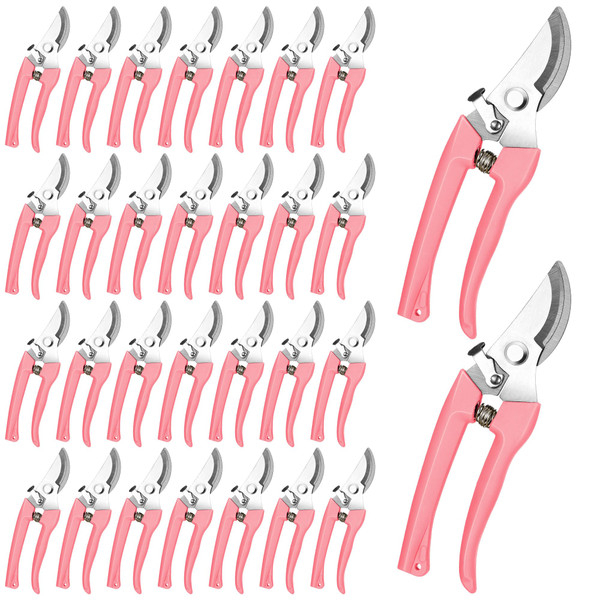 Chumia 30 Pack Garden Shears Flower Clippers for Plant Cutting, Pink
