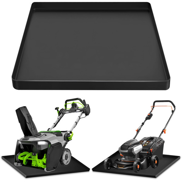HFYZZ Snow Blower Mat, 27''x27''Silicone Snowblower Drip Pan with Raised Edge for Garage, Electric Snow Shovel Mat Garage Oil Spill Protector Pad, Non-Slip No Splatter