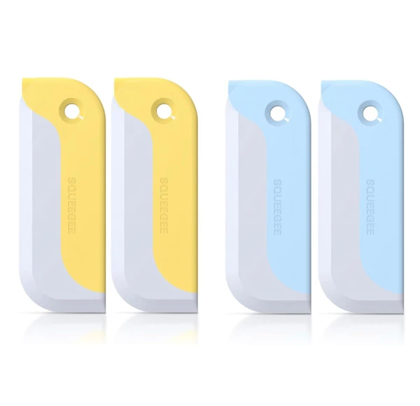 Amouy Small Rubber Squeegee(4 Pack),Kitchen Sink Squeegee for Countertops and Dishes.Multi-Purpose,for Vanity Tops,Bathroom Mirrors,Car Windows and Side Mirrors