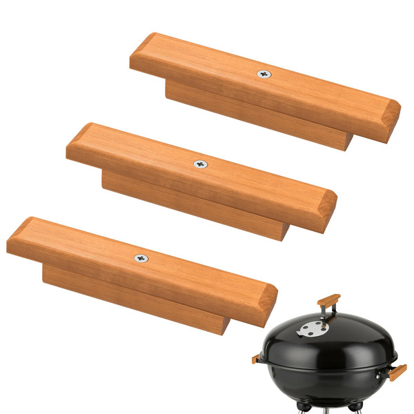 MTGSTOCL 3Pcs Cherry Wood Weber Grill Handle Replacement, Cool Touch Parts