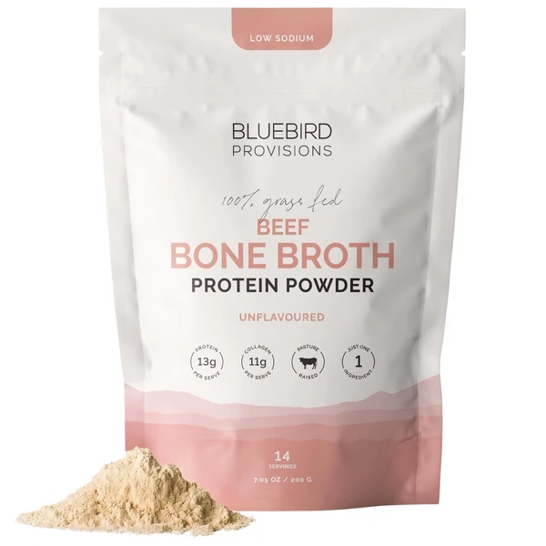 Bluebird Provisions Beef Bone Broth Protein Powder. 13g Protein - Grass Fed