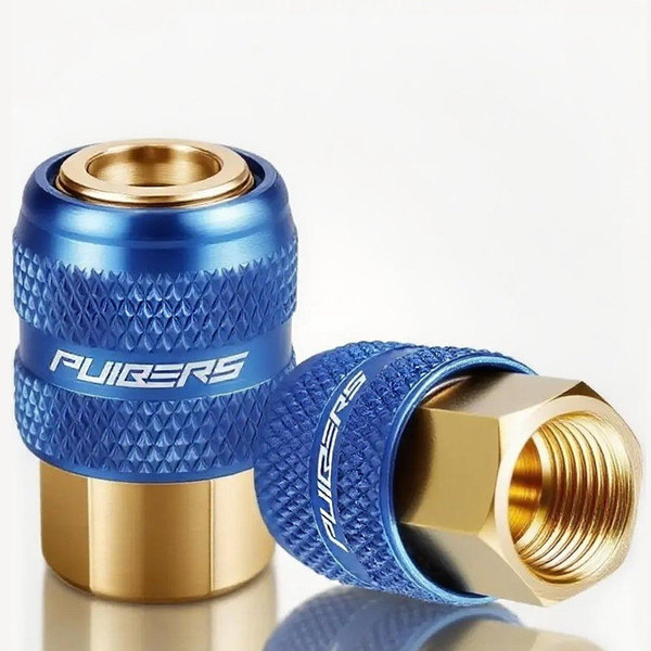 PUIBERS 2PCS Open Flow Air Chuck, 1/4" FNPT Brass Tire Inflator Coupler for Fast Tire Inflation & Measurement, Air Chucks for Tires, Ideal for Portable Air inflator Max Pressure 150 PSI