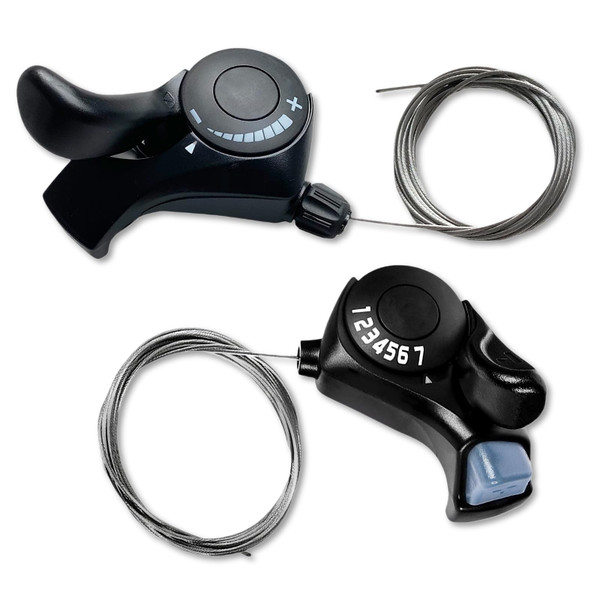 HuGuWdy Bike 7 Speed Shifter，3X7 Thumb Gear Shifters，One Pair TX-30 Lever and Set，Shift Lever，Transmission Bike Gear Shifter Bike Parts Accessories Outdoor Mountain Bicycle for Road City Mountain Bike