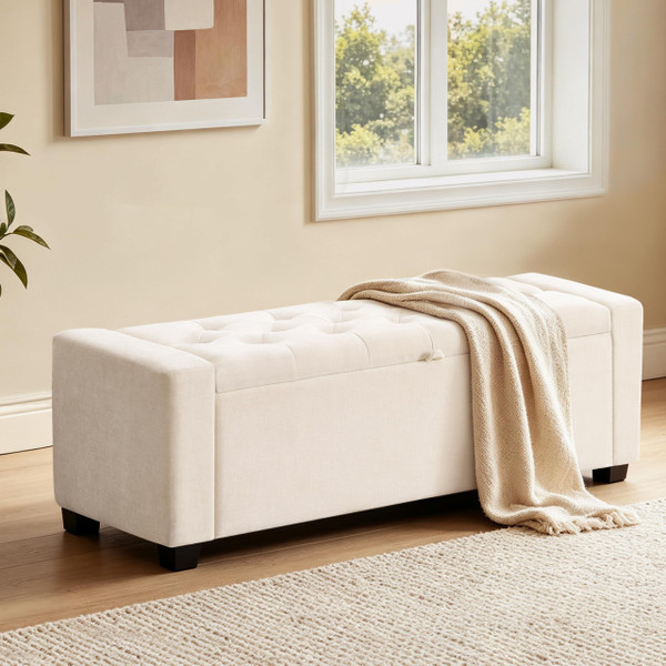 Royal Windsor Ottoman with Storage,Tufted Storage Bench for Bedroom