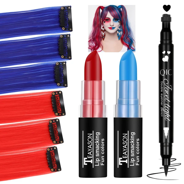 CAHOTO Halloween Face Body Paint Kit for Harley Quinn Cosplay