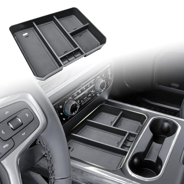 HGWEI Center Console Organizer for 2024-2026 Chevy Silverado 2500HD/3500HD