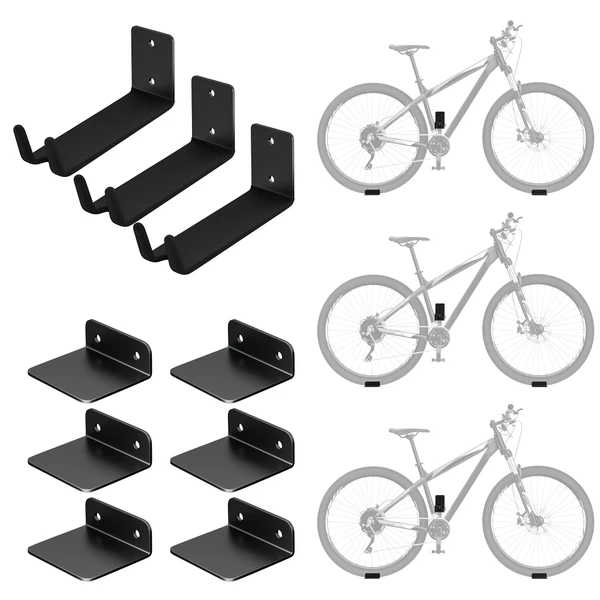 EVERHANGER Wall Mount Bike Pedal Hanger, Heavy-duty Garage Bike Rack