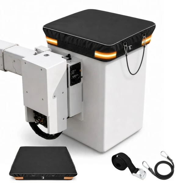 Bucket Truck Cover Fits 1 Man Vinyl Bucket 28" x 28" Edge to Edge, Heavy Duty 1200D Waterproof Aerial Bucket Cover, Tear Resistant Bucket Truck Accessories with Cam Buckle Strap, Black