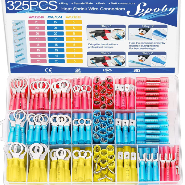 720PCS Marine Grade Heat Shrink Wire Connectors, Electrical Connectors Kit
