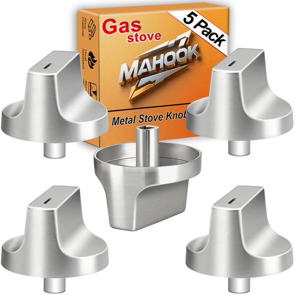 Upgraded Metal W11366438 for Whirlpool Stove Knobs Replacements,Stainless Steel Brushed,Compatible with Gas Cooktop Model:WCG55US0HS,WCG77US0HS00,Direct fit Parts:W11359382,W11505414,W11084623