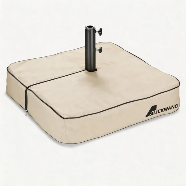 Alickwang Patio Umbrella Base Cover,Heavy Duty 600D Waterproof Anti-UV Outdoor Square Umbrella Stand Base Covers,Cover Only.Black (Beige, 30" L x 30" W x 6" H)