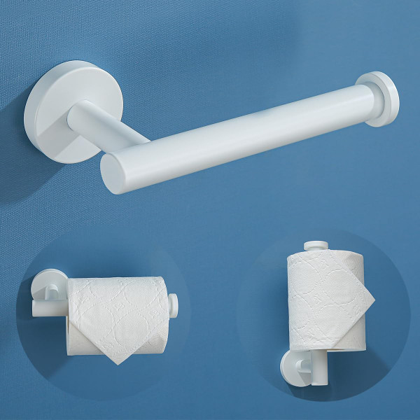 SEABEFORE White Toilet Roll Holder Bathroom Toilet Paper Holder Wall-Mounted TP Toilet Tissue Holder