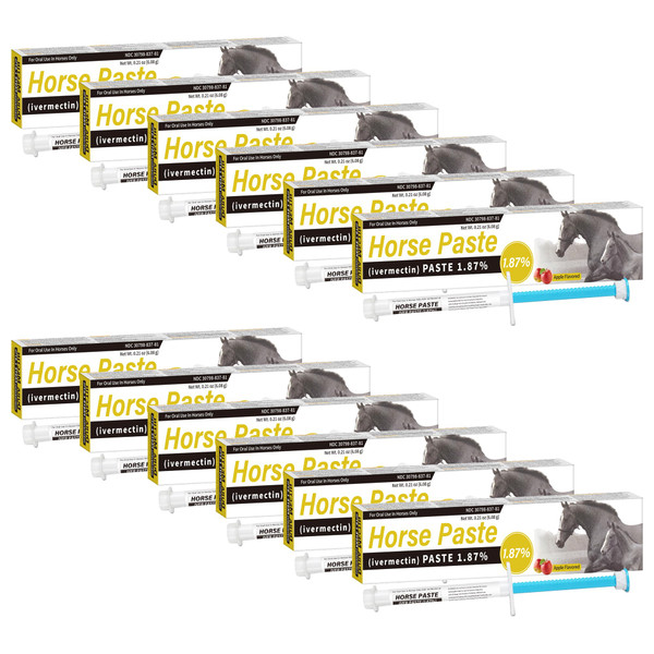 Equine Paste 1.87% – 12 Pack (6.08g) Apple Flavored Oral for Horses