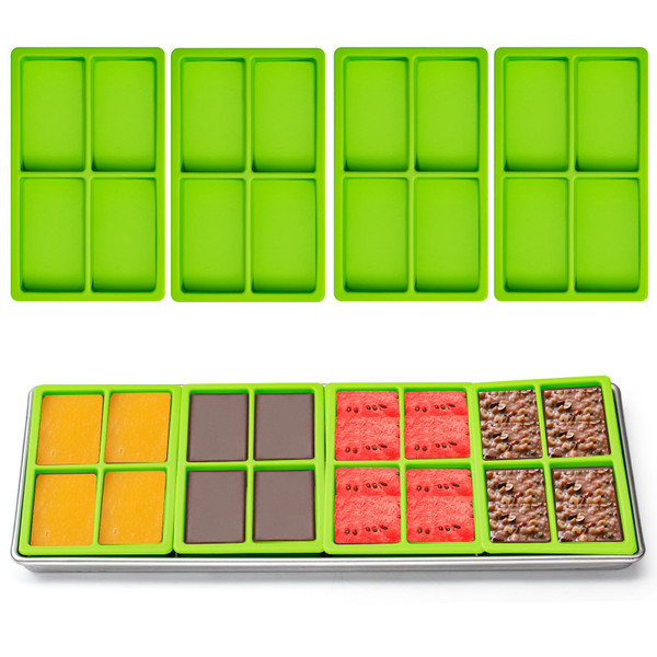 4 Cavity Silicone Tray Dividers for Harvest Right Freeze Dryer Medium and Small Trays, 4 Pieces Green Silicone Trays for Harvest Right Freeze Dryer Accessories