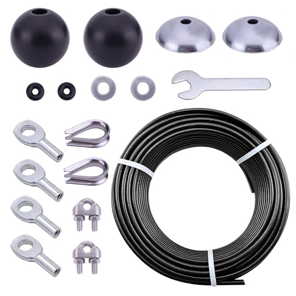 FOLUXING Heavy-Duty 32.8Ft Cable Replacement Kit, 6mm PU Coated Steel Wire Rope with 17 Pcs Accessories – Higher Tensile Strength for LAT Pulldown, Low Row, Home Gym Machine
