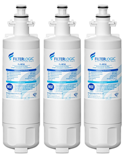 Filterlogic ADQ36006101 Water Filter, Replacement for LG® LT700P®, 3 Pack