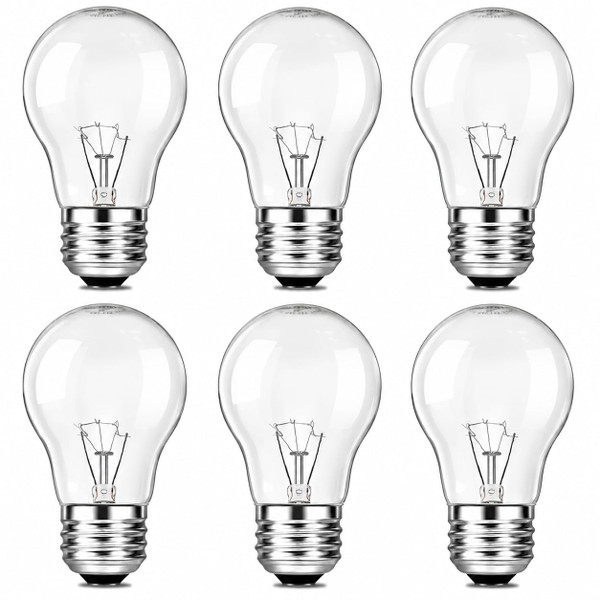 60 Watt Incandescent Light Bulbs, A19 Shatter Resistant Rough Service Light Bulb, Soft White, E26 Medium Base, Dimmable (6 Pack)