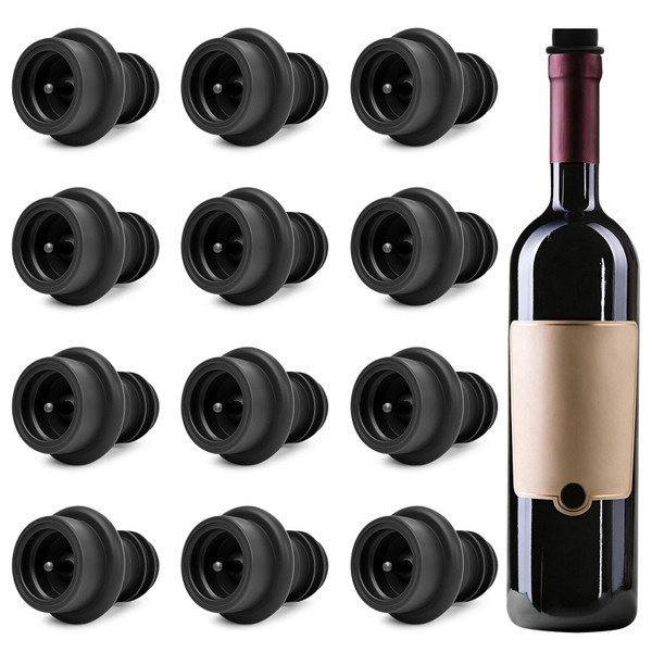 Dirvcp Vacuum Wine Stoppers 12 Pack, Silicone Wine Saver Seals