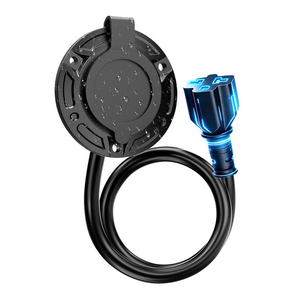 Methuker 20A 125V AC Port Plug, 12AWG Heavy-Duty RV Shore Power Inlet Plug