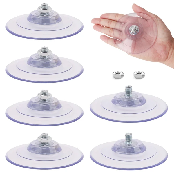Framad 6pcs 3.4"/85mm Large Suction Cups Heavy Duty with M8 Screw Nut, Extra Strong Adhesive Glass Suction Cup Hook