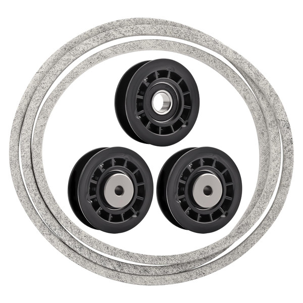 587973001 587969201 Idler Pulleys and 580364609 Aramid Belt Kit Compatible with Husqvarna/Craftsman/Poulan Pro/Jonsered/Murray/Snapper 22" Walk Behind Lawn Mowers