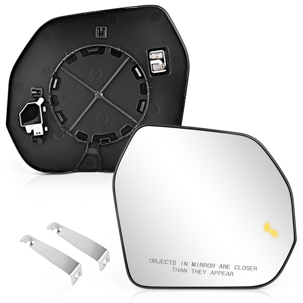 TOP-MAX Passenger Side Mirror Glass Compatible with 2022 2023 2024 Toyota Tundra with Blind Spot Detection, Right Side Convex Power Heated Rearview Mirror with 2 Clips
