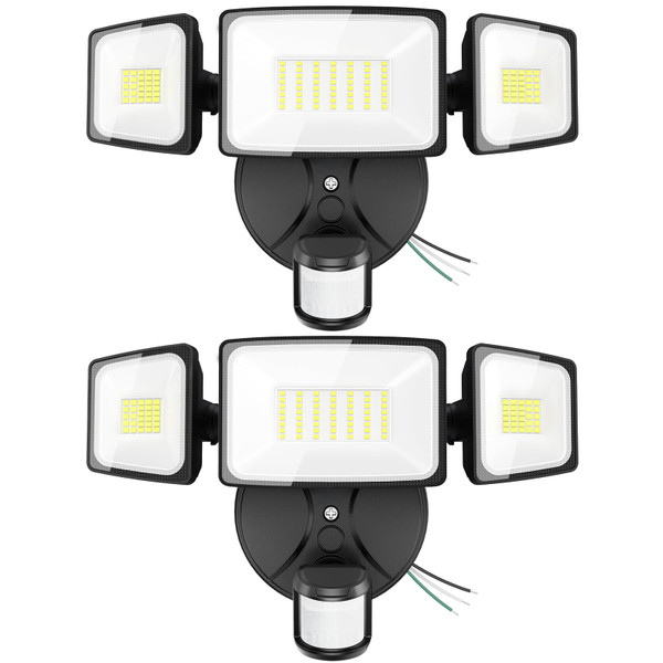 Onforu Motion Sensor Outdoor Lights, Hardwired Security Floodlights, Black