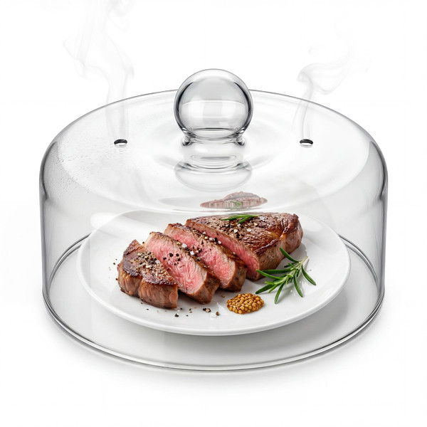 9 Inch Glass Microwave Splatter Cover for Food, Borosilicate Glass Microwave Cover with Handle and Steam Vents, Tall Microwave Food Cover for Plates, Bowls and Dishes