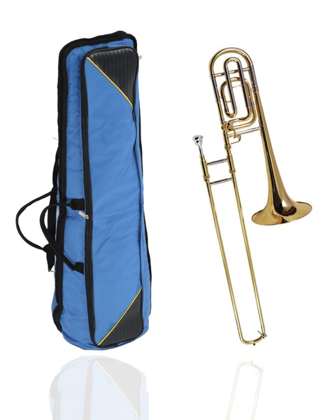 Hapivida Tenor Trombone Bag Oxford Cloth Gig Case Bags Musical Instrument Accessories Hand Carry Shoulder Strap for Slim Lightweight (blue)